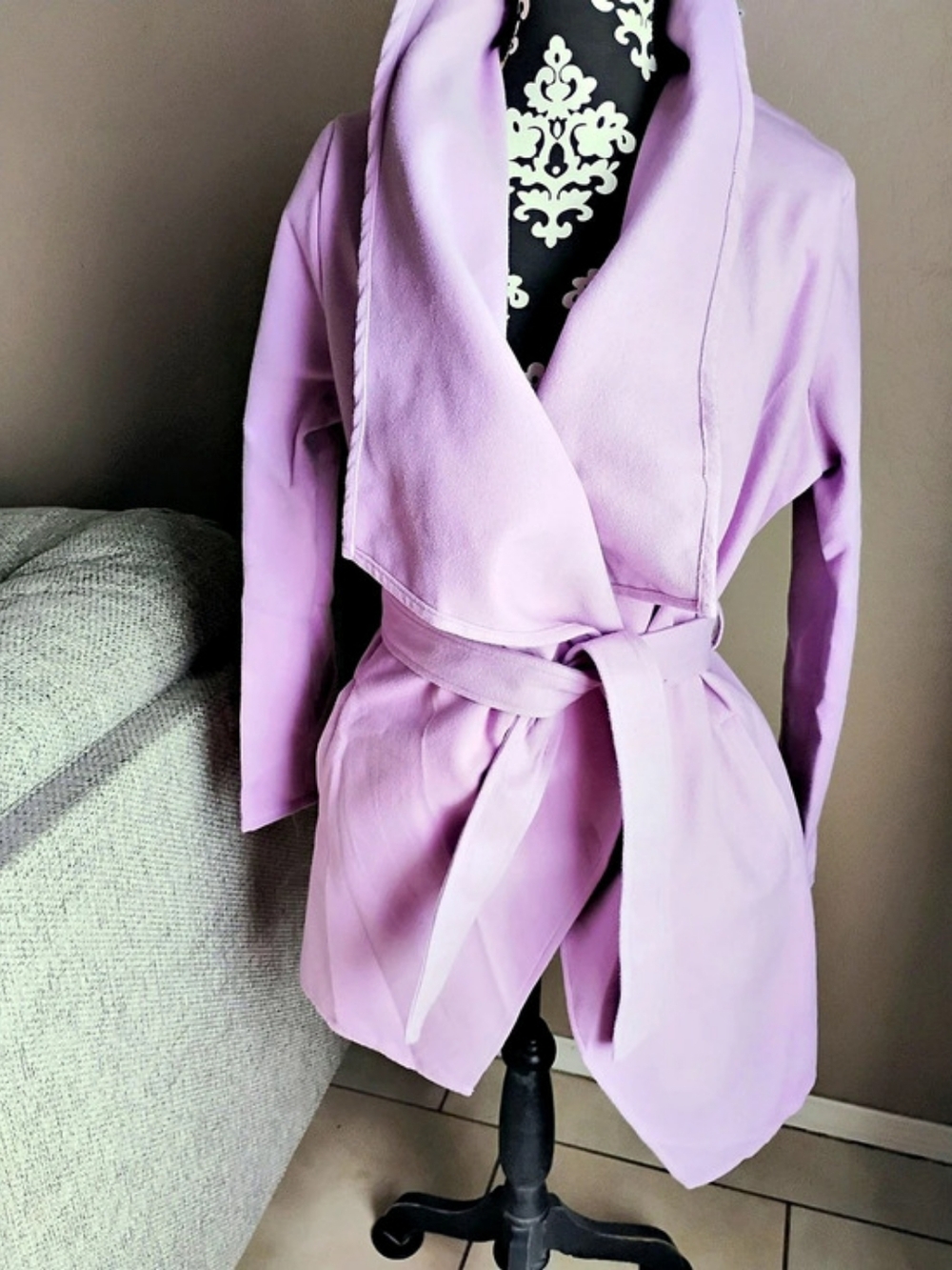 3points5 Wrap Front Trench Coat in Purple Size Small NWT